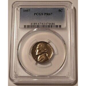 1957 Jefferson Nickel Proof PF67 PCGS